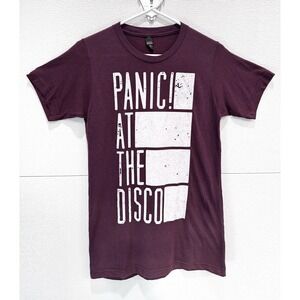 PANIC AT THE DISCO Band Concert T-SHIRT Size Small Heather Maroon Rochester Show
